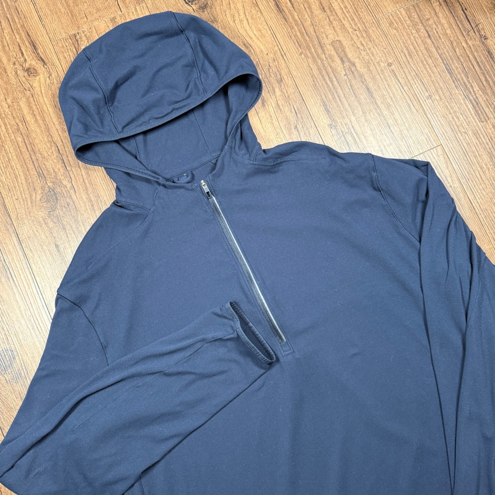 Lululemon Surge Warm Half Zip Hoodie Mens XXL Navy Blue Running Top Active Light